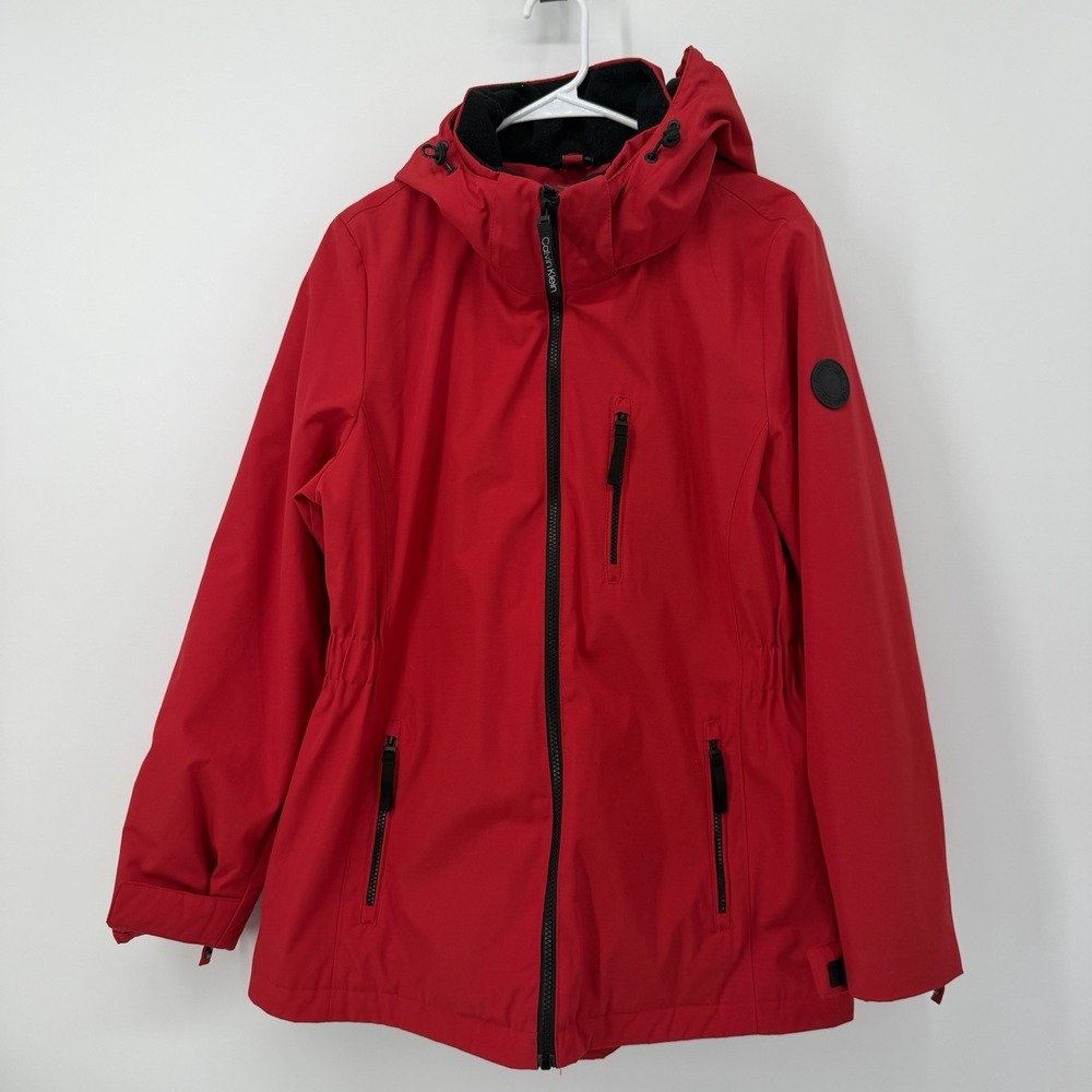 Calvin Klein Red Coat 3-in-1 All Weather Winter Ski Jacket Full Zip Womens Large